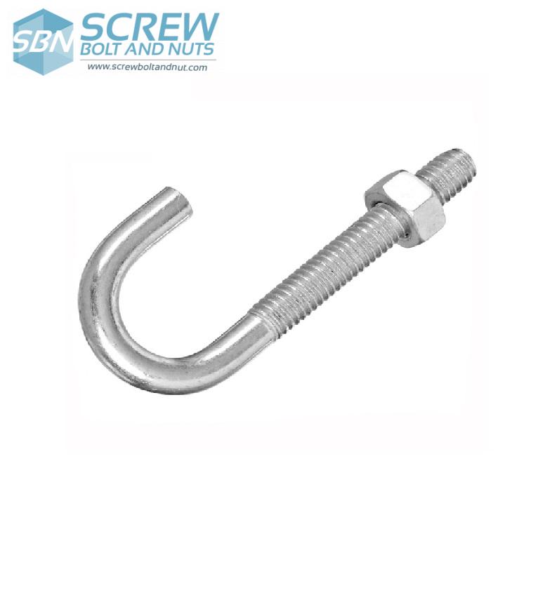 Galvanized Iron J-shaped Anchor Bolt - Screw Bolt and Nut Supplier ...